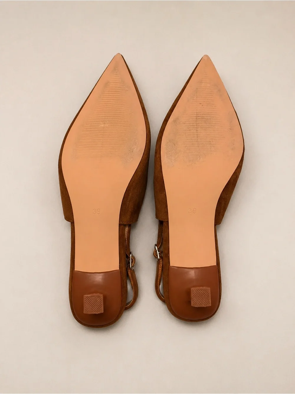 Matisse Brown Suede Pointed-Toe Slingback Kitten Heels Size 39